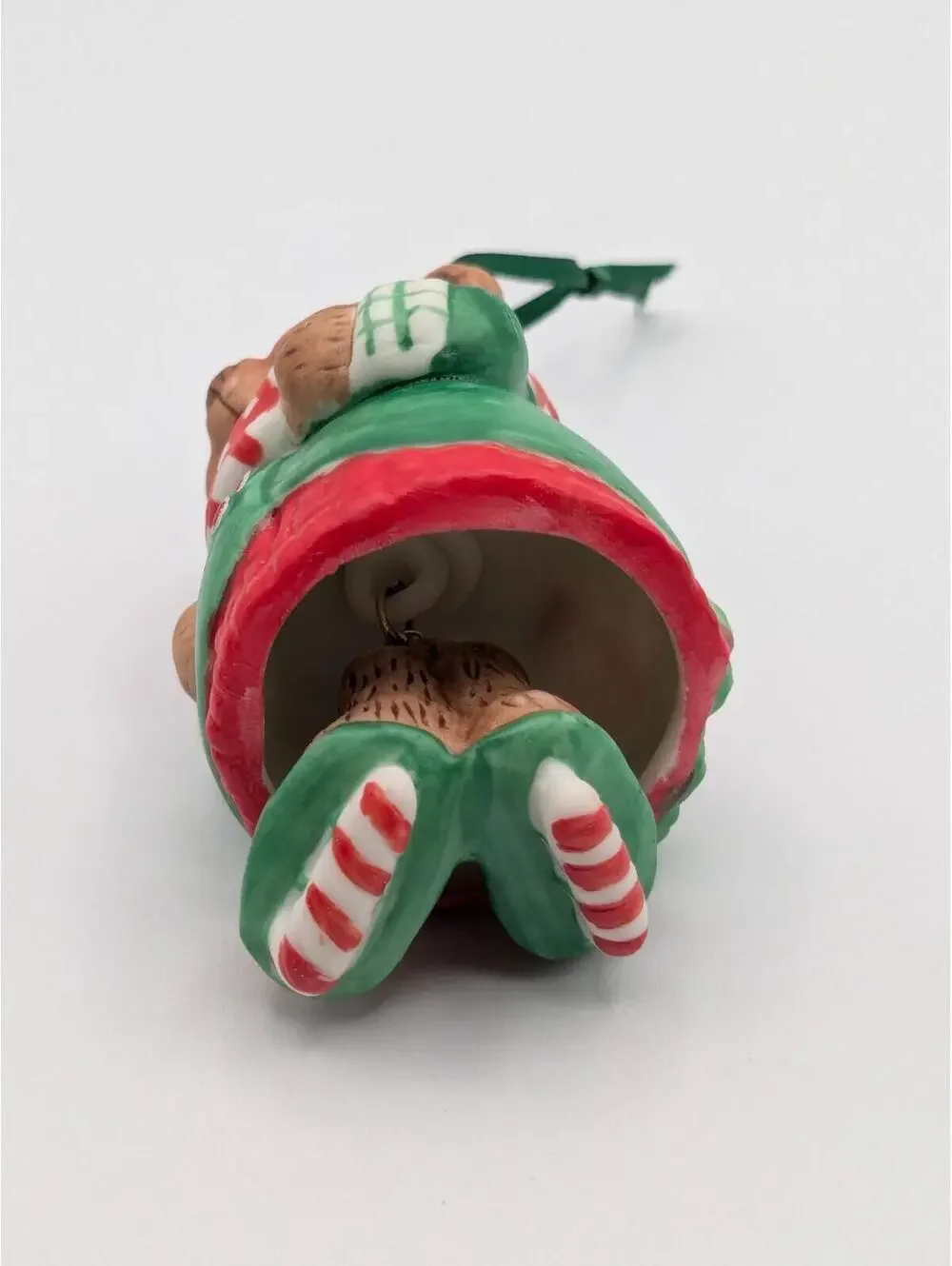 Hallmark Keepsake Skating Sugar Bear Bell 2001 Porcelain Christmas Ornament